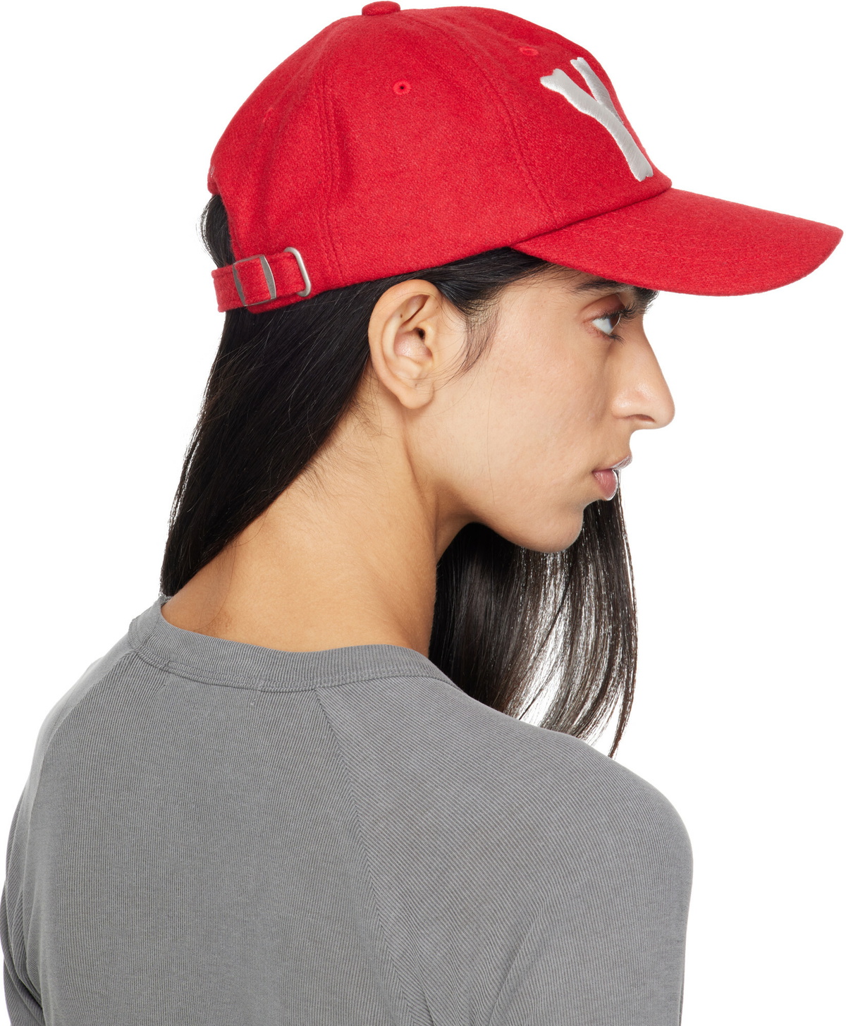 OPEN YY Red 'Yy' Wool Heart Bone Ball Cap
