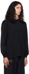 AURALEE Black Luster Plaiting Long Sleeve T-Shirt