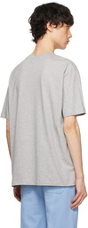 Balmain Gray Embroidered T-Shirt