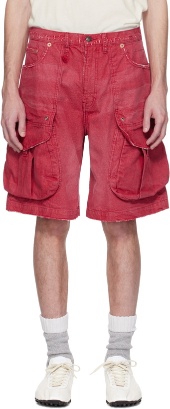 Photo: R13 Red Multi Pocket Baggy Denim Shorts