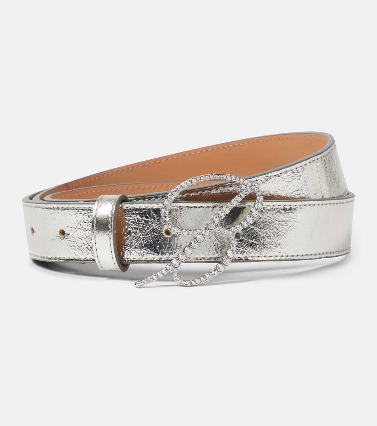 Blumarine Pink Leather Belt with Gold Logo Buckle Blumarine RHINESTONE LOGO BELT - pink | Garmentory main image 2