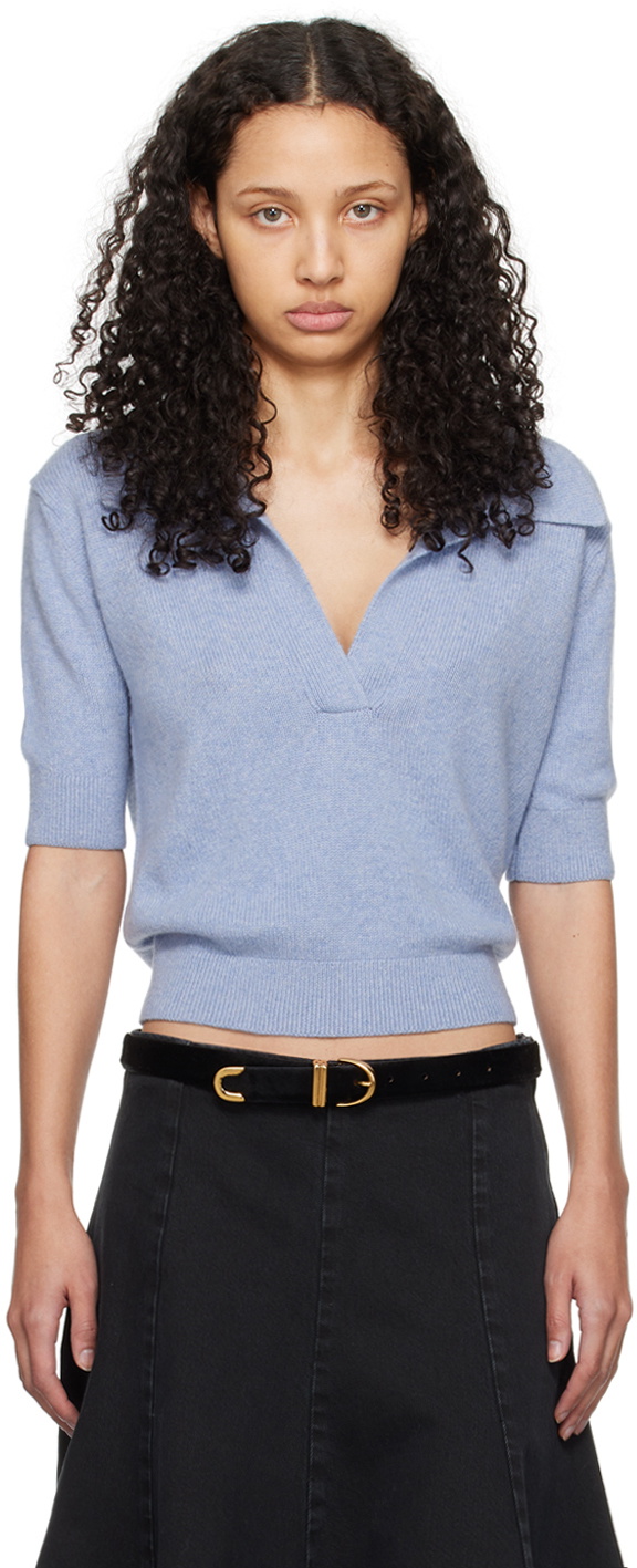 KHAITE Blue Shrunken Jo Sweater Khaite