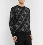 Fendi - Slim-Fit Logo-Jacquard Wool Sweater - Black