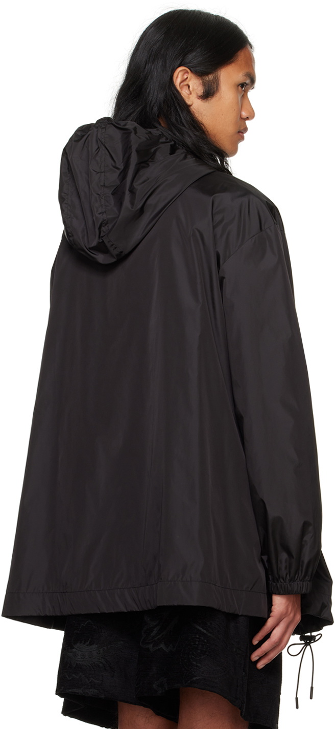 Simone Rocha Black Embellished Button Placket Parka