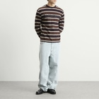No Problemo Men's Logo Striped Long Sleeve T-Shirt in Brown