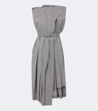 Junya Watanabe Houndstooth pleated asymmetric midi dress