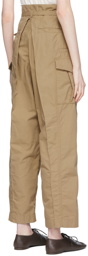 Mame Kurogouchi Beige Tucked Cargo Trousers