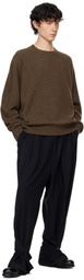 RAINMAKER KYOTO Brown Oneside Raglan Sleeve Crew Neck Sweater