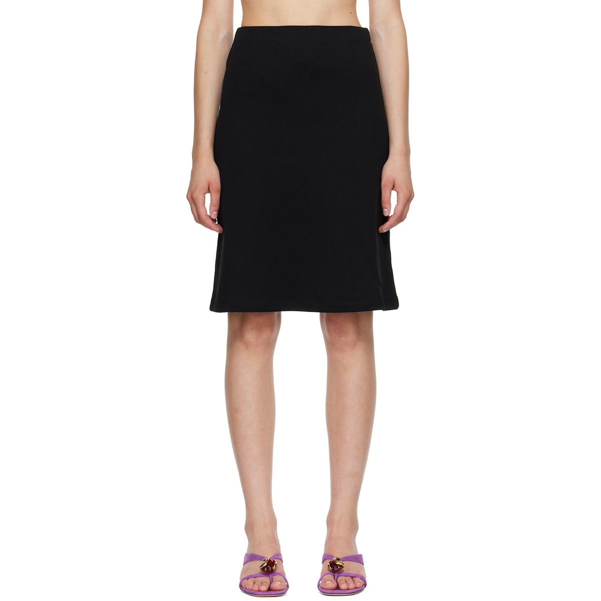 FLORE FLORE Black Marie Midi Skirt