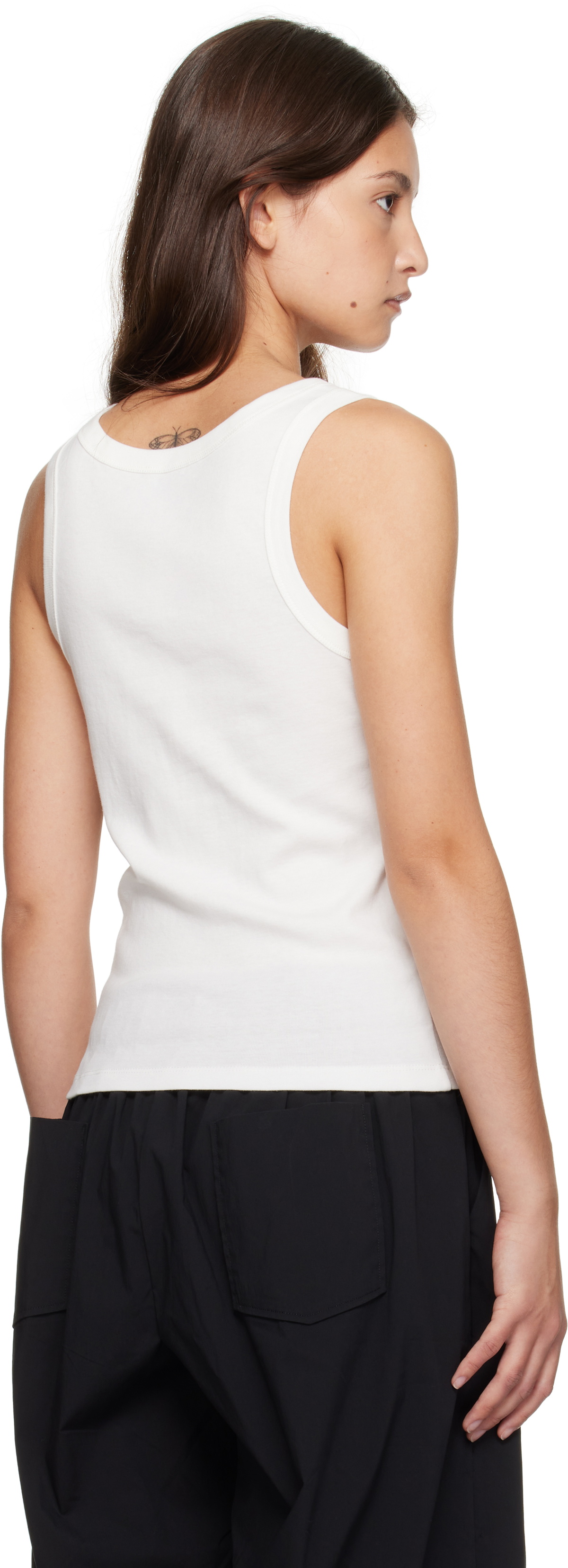 St. Agni White Organic Cotton Bateau Tank Top