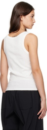 St. Agni White Organic Cotton Bateau Tank Top