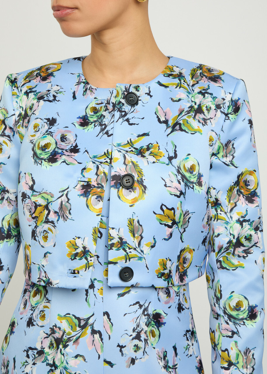 Emilia Wickstead Lizette Floral-print Duchess-satin Jacket Green