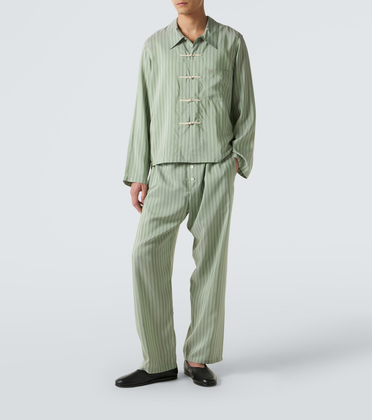 Bode Sylvan striped silk straight pants