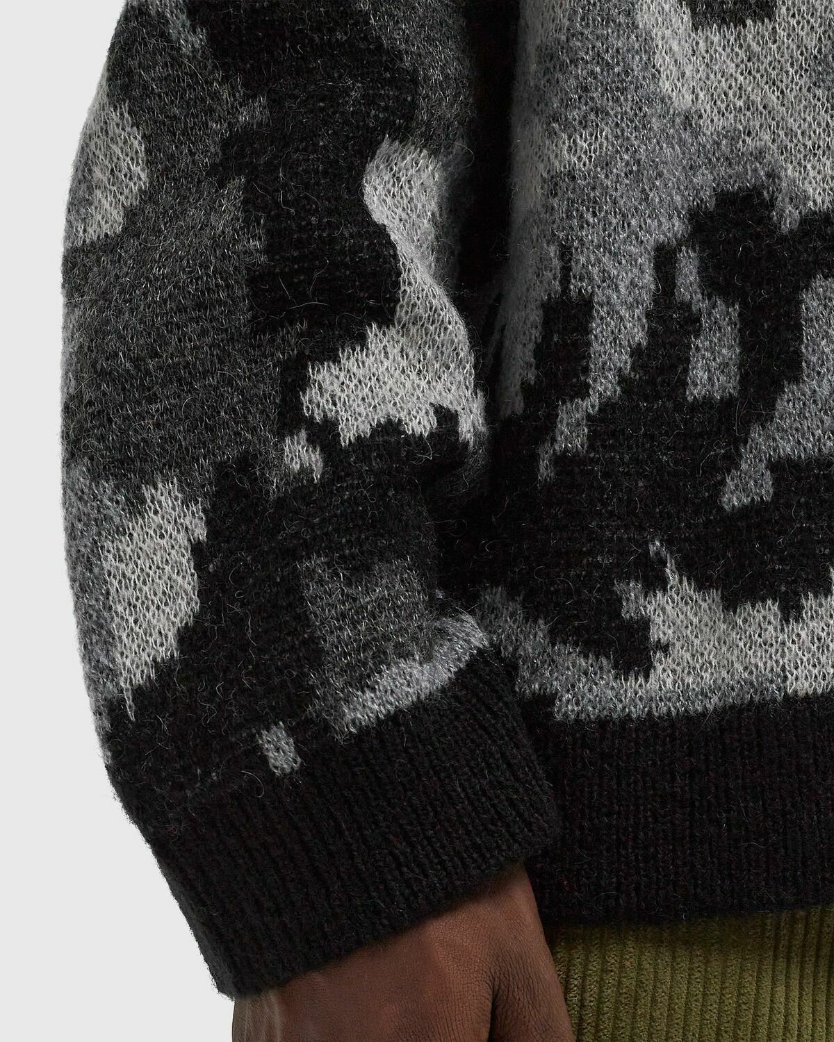 Awake CAMO CREWNECK SWEATER Black Mens Pullover