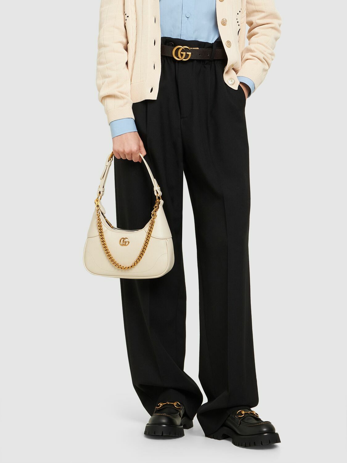 GUCCI - Small Aphrodite Leather Shoulder Bag