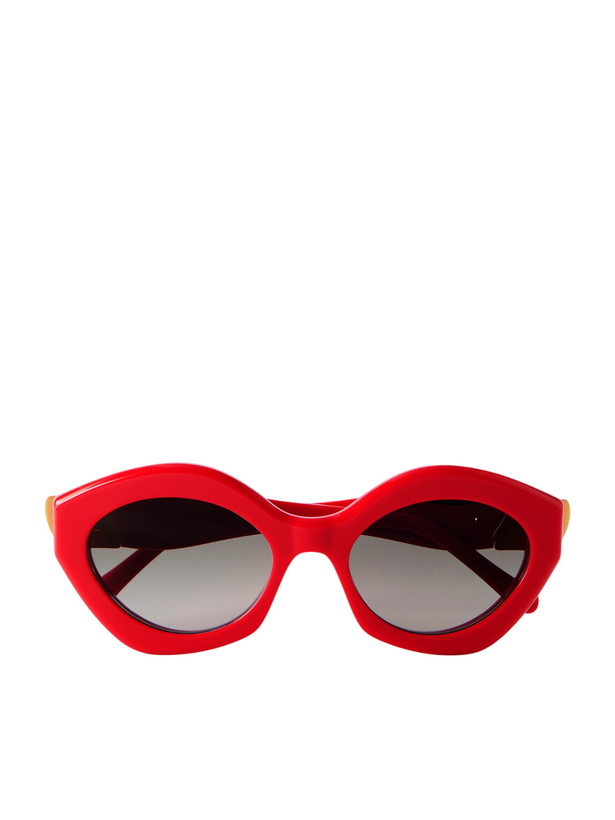 Photo: LOEWE - Coil Round-Frame Acetate Sunglasses - Red