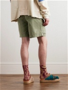 KAPITAL - Surf Cowboy Straight-Leg Cotton Shorts - Green