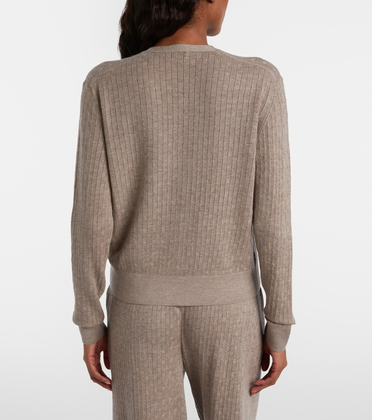 Loro Piana Ribbed-knit cashmere and silk cardigan