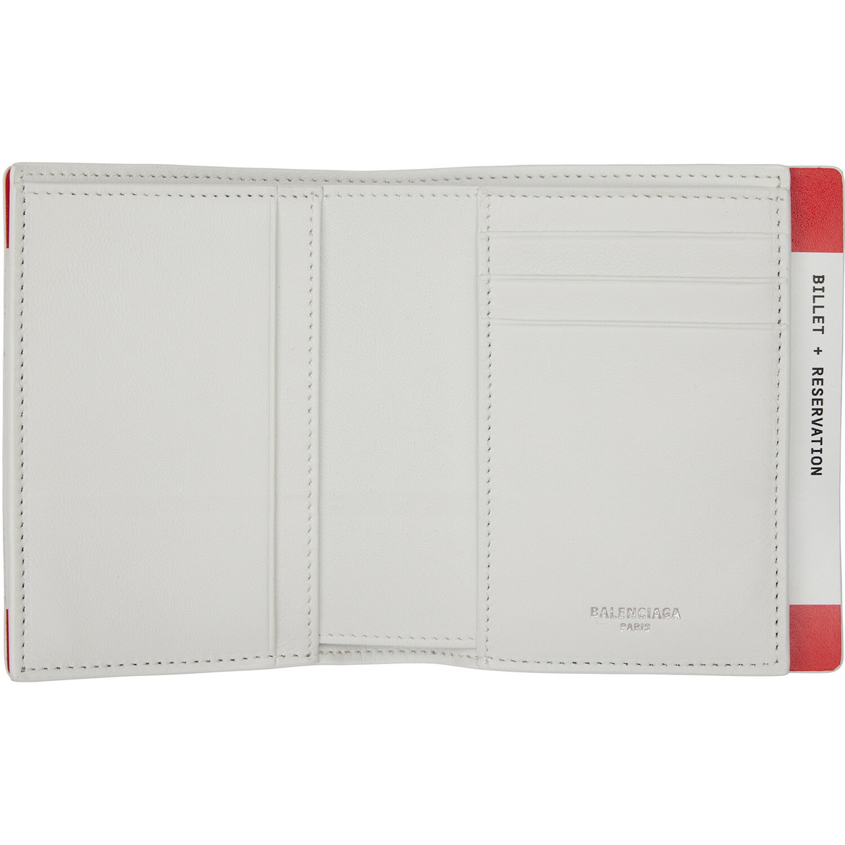 Balenciaga White & Red Passport Boarding Wallet