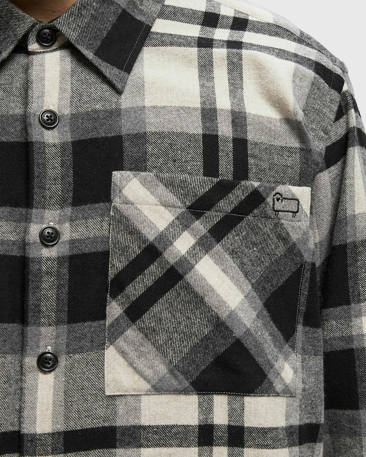 WOOLRICH BLACK LABEL - FLANNEL PLAID 2PKT SHIRT Black Mens Overshirt