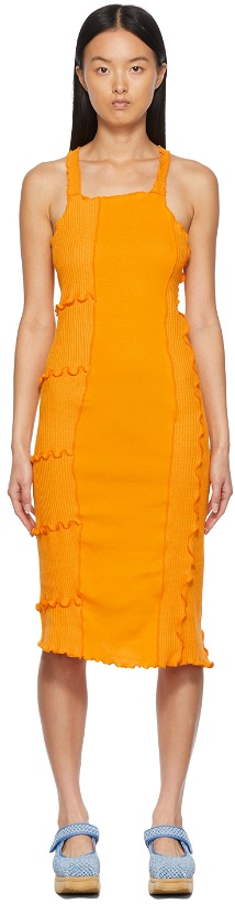 Photo: Sherris Orange Rib Knit Tie Dress