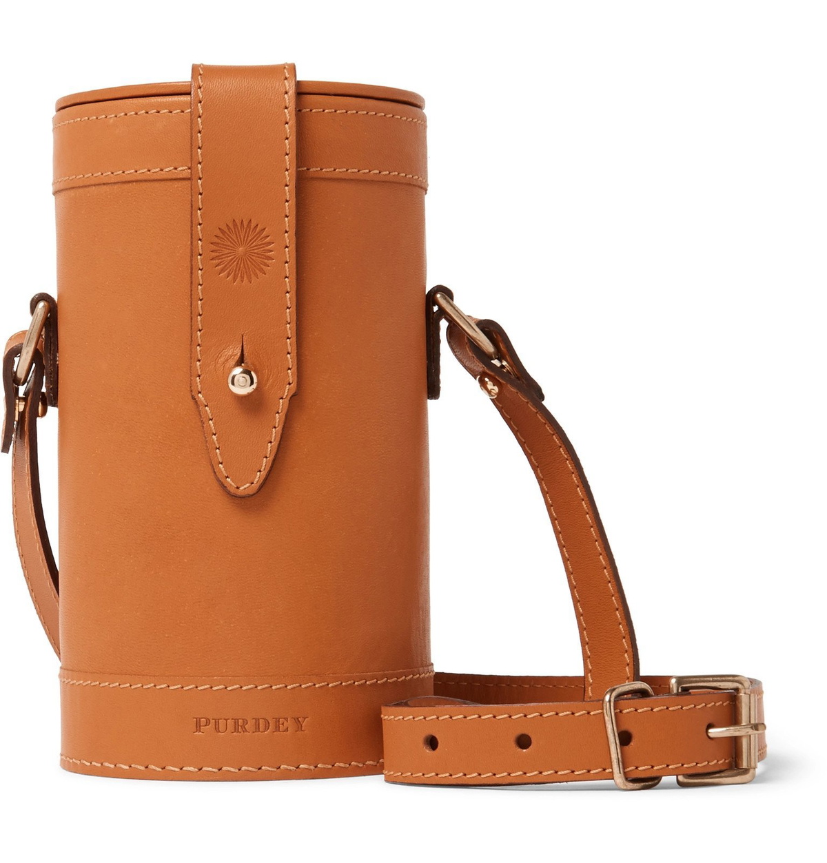 James Purdey & Sons - Leather and Glass Flask Set - Brown