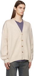 Acne Studios Beige V-Neck Cardigan