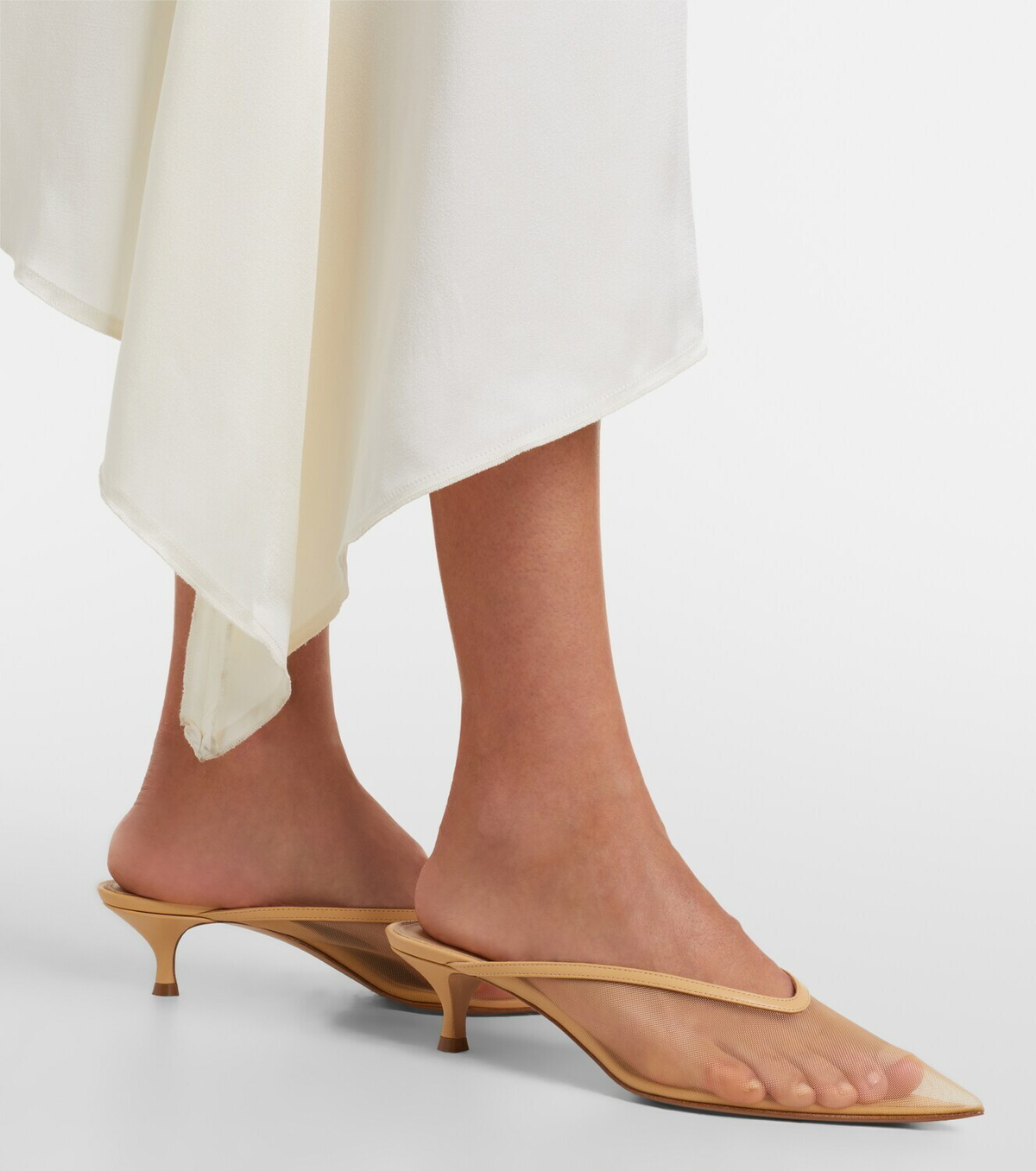 Le Monde Béryl Venetian leather-trimmed mules