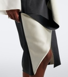 Róhe Draped asymmetric satin midi skirt