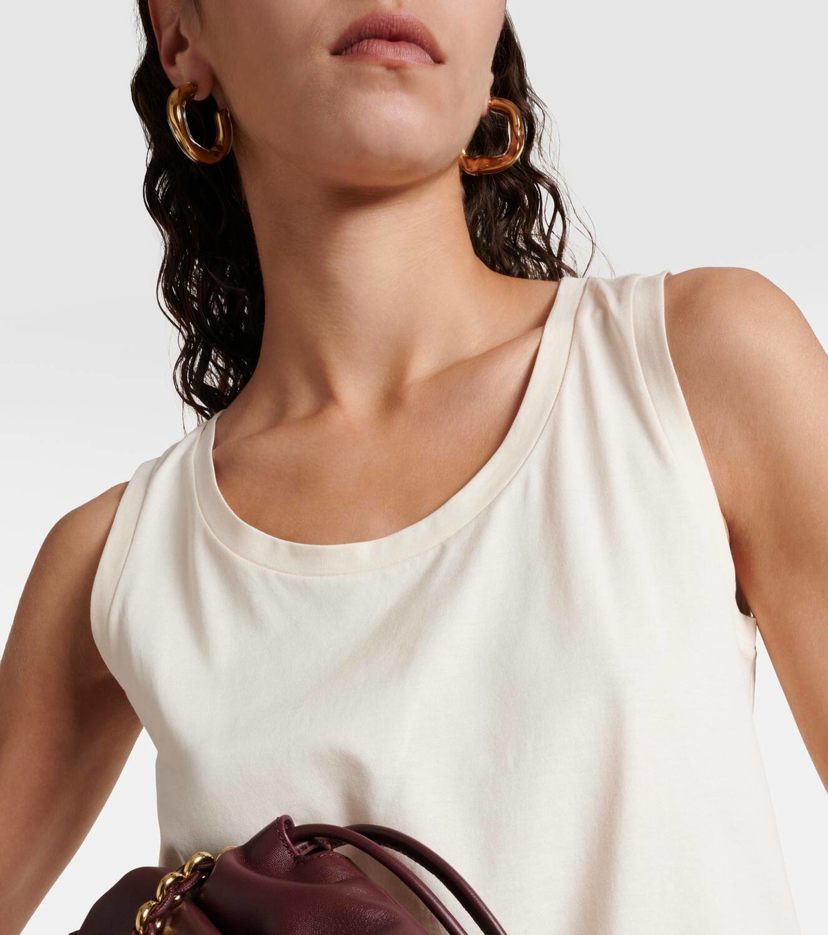 'S Max Mara Ruffled cotton jersey tank top