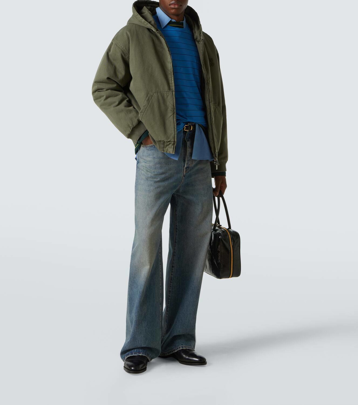 【新品・正規品】MIUMIU Full Zip Hoodie ChestLogo Cotton zip-up hoodie in blue - Miu Miu | Mytheresa