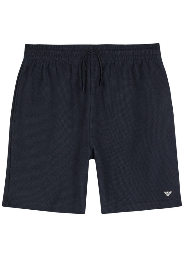 Photo: Emporio Armani Logo-embroidered Piqué Cotton Shorts Navy