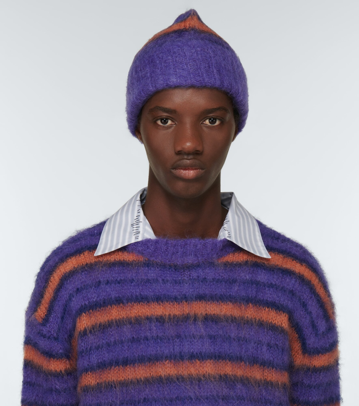 Marni - Striped mohair-blend beanie Marni