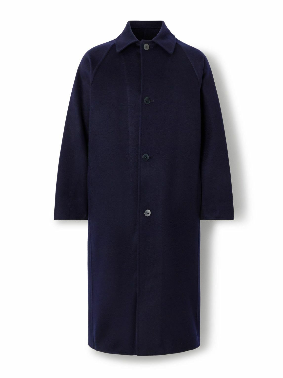Stòffa - Brushed-Wool Trench Coat - Blue