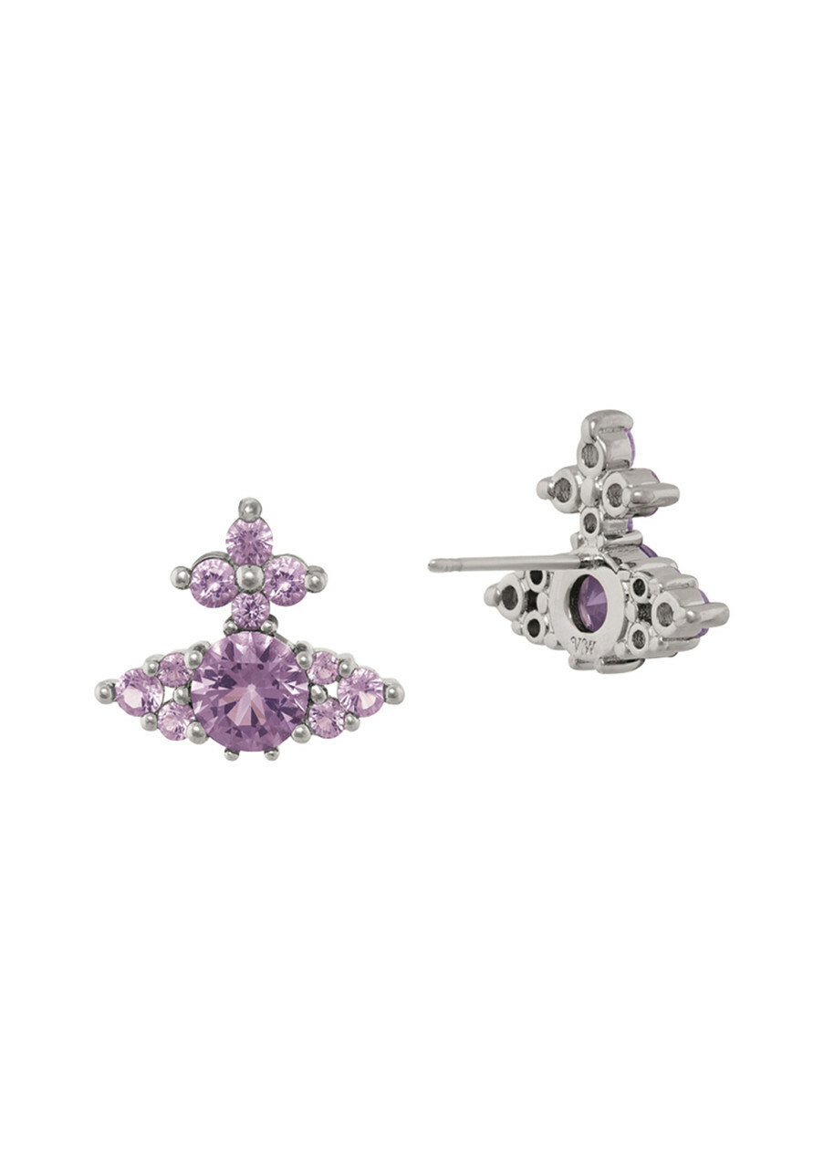 Vivienne Westwood Feodorita Crystal-embellished orb Stud Earrings - Purple - One Size