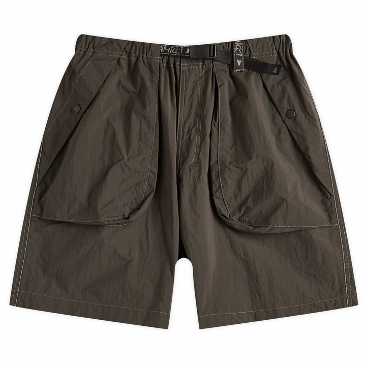 Photo: Gramicci Men's x and wander Brushed Nylon Short in Charcoal