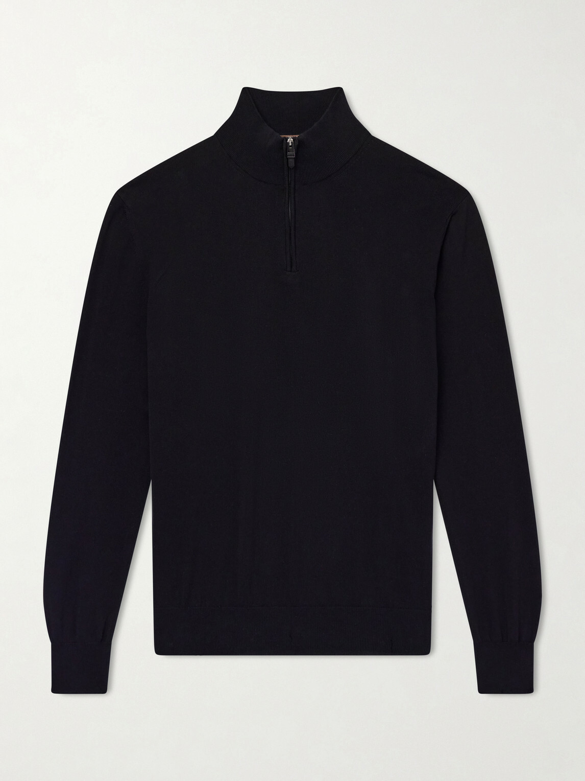 Canali - Cotton Half-Zip Sweater - Black