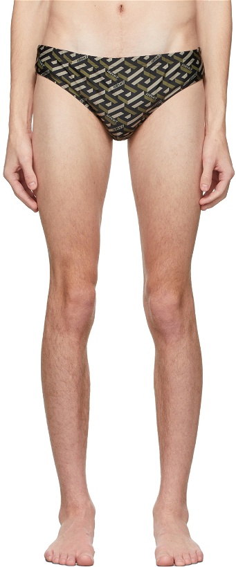 Photo: Versace Underwear Monogram Swim Briefs