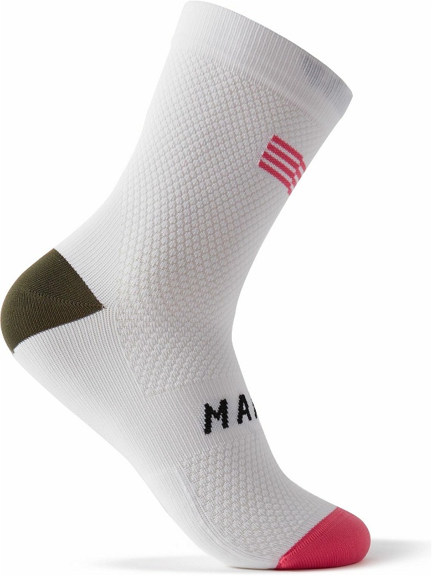 Photo: MAAP - Flag Colour-Block Stretch-Knit Cycling Socks - White