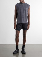 Satisfy - Distressed Logo-Print MothTech™ Organic Cotton-Jersey Tank Top - Gray