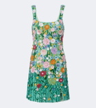 Là Fuori Embellished floral-appliqué minidress