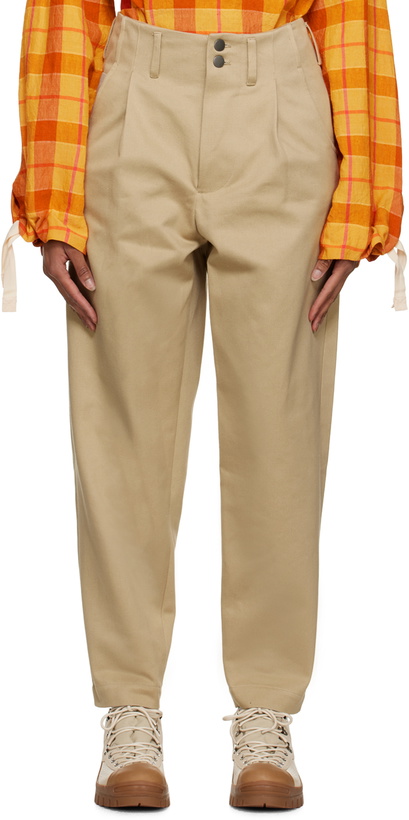Photo: Nicholas Daley Beige Pleated Trousers