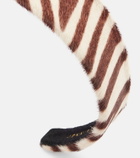 Jennifer Behr Calf hair zebra-print headband