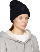 Acne Studios Black Large Face Logo Beanie