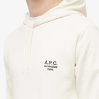 A.P.C. Men's A.P.C Marvin Embroidered Logo Hoody in Off White