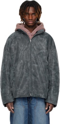 Juun.J Gray Organza Padded Jacket
