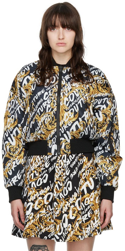 Photo: Versace Jeans Couture Black Padded Bomber Jacket