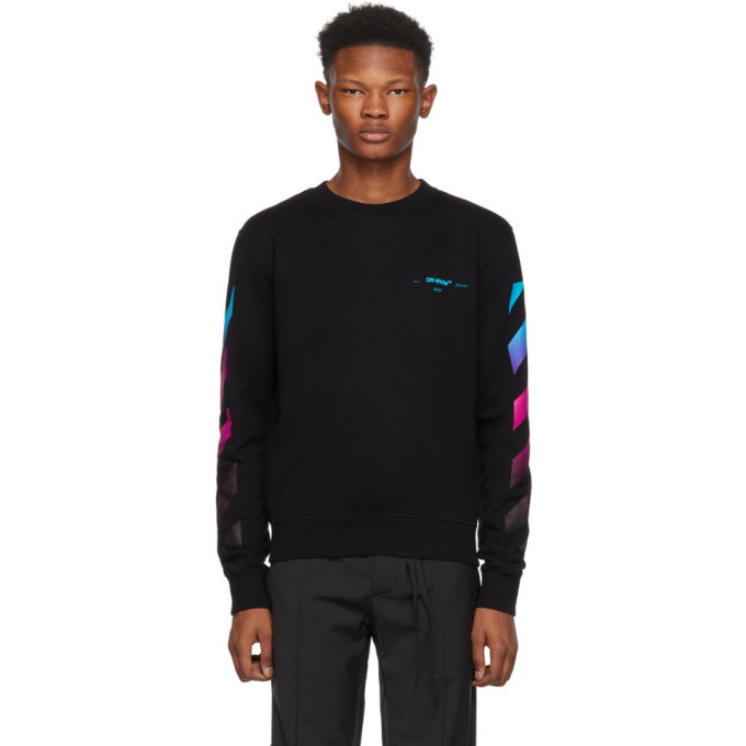 Photo: Off-White Black Diagonal Gradient Crewneck Sweatshirt