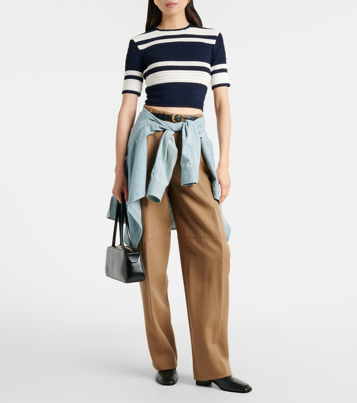 Ralph Lauren Collection Knitted striped crop top