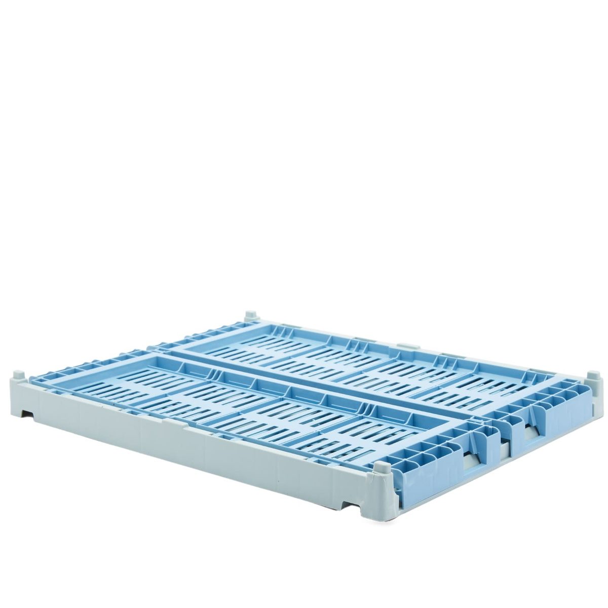 HAY Medium Recycled Mix Colour Crate in Sky Blue